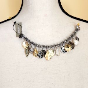 Chico's Magnetic Close Bling Mixed Metal Charm Bracelet Jewelry  NWT